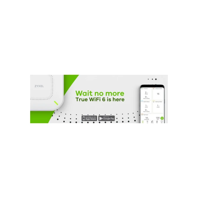 Zyxel Nebula NWA110AX | WiFi 6 Indoor Access Point | 1775 Mbit/s | PoE+ / 12 V DC | Inclusief Montagebeugel